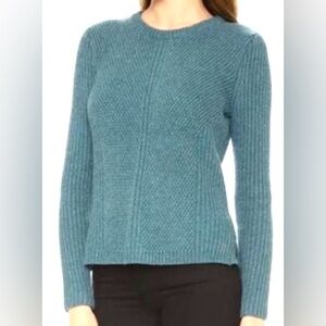 Madewell Sweater Cable Knit Crewneck Pullover long sleeves in green color Size S